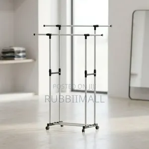 Portable Double-Rod Clothes Rack 85 - 140cm