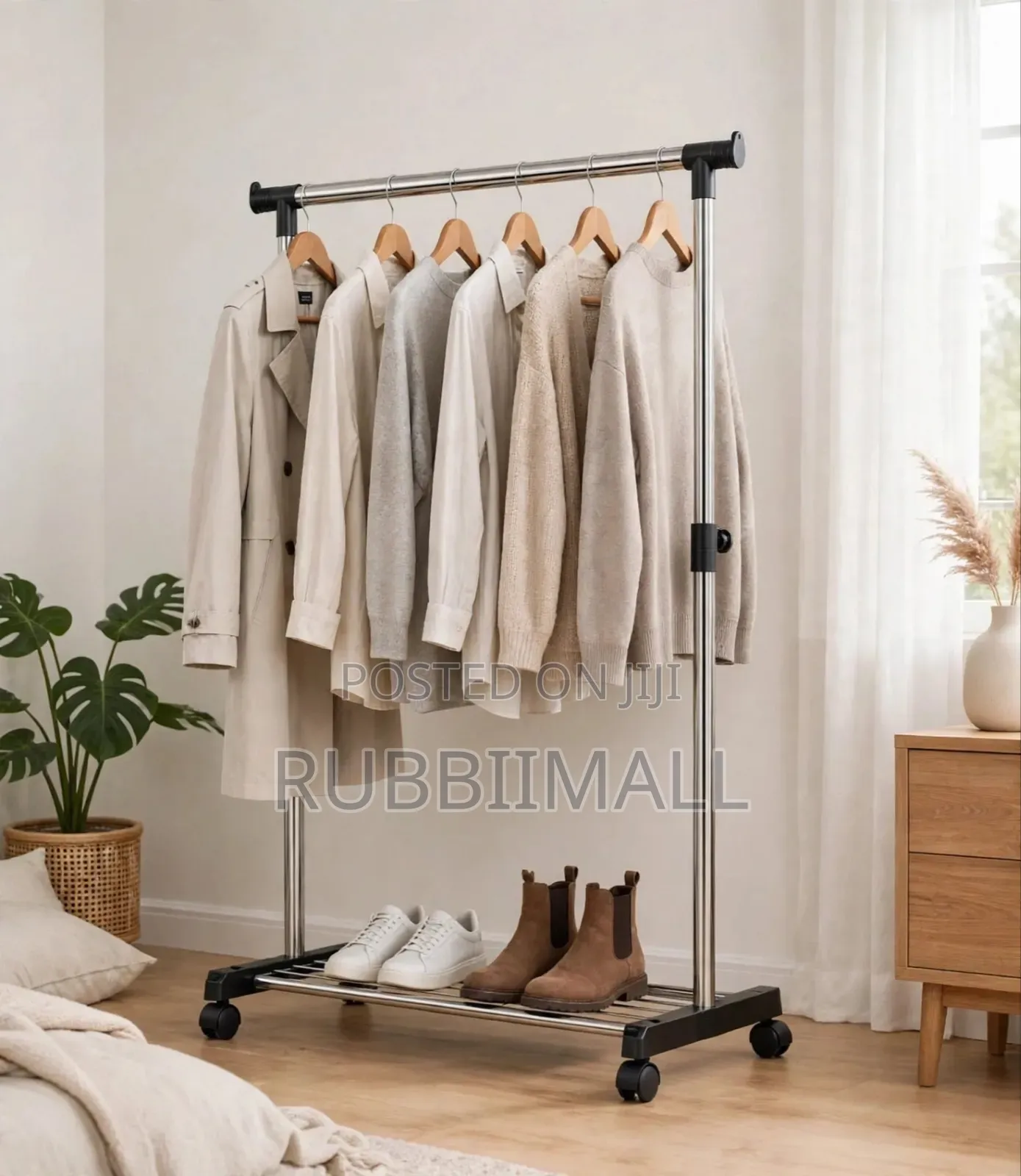 Portable Single-Rod Clothes Rack 75cm