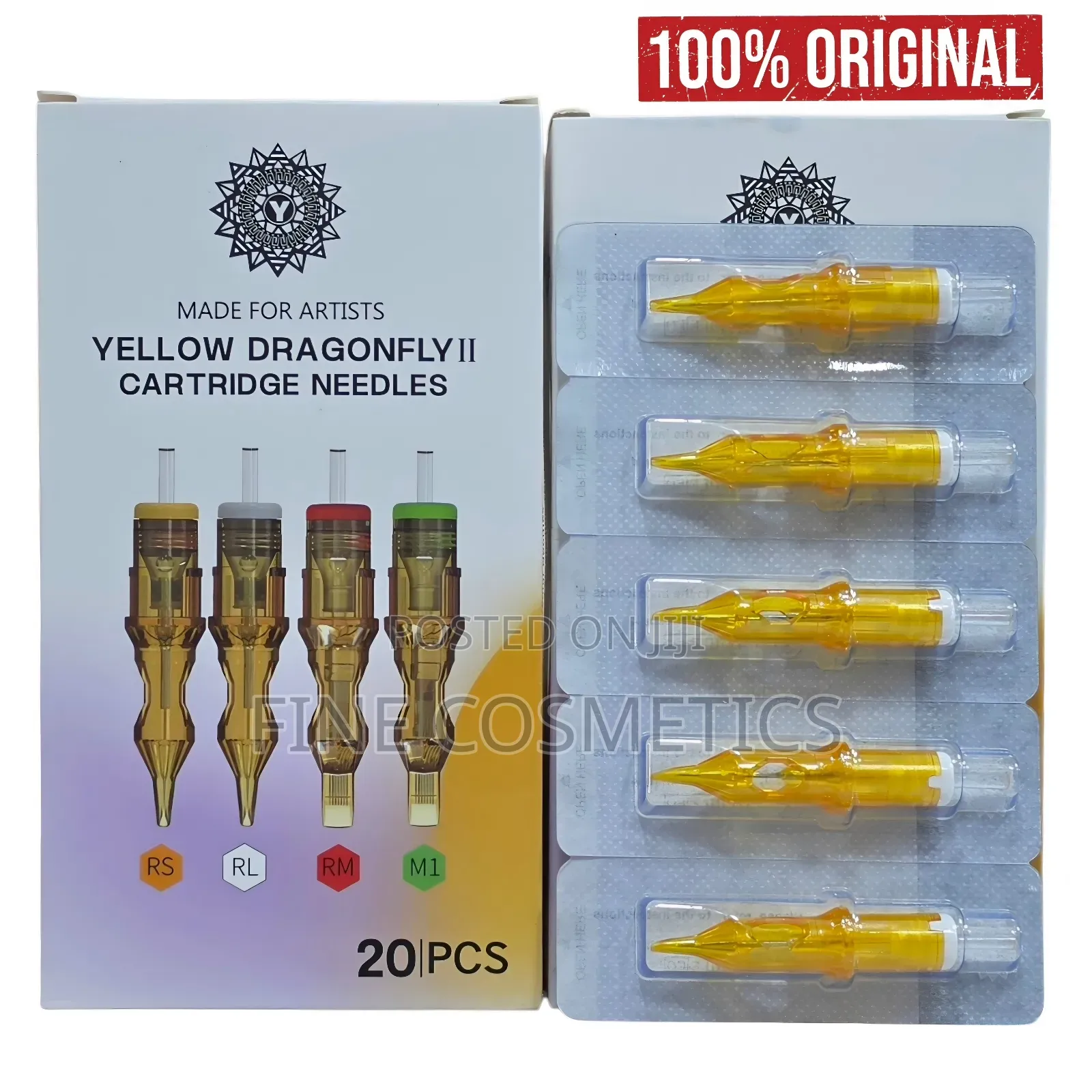 20PCS Yellow-Dragonfly Premium Cartridge Tattoo + Microblading Needles