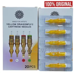 20PCS Yellow-Dragonfly Premium Cartridge Tattoo + Microblading Needles