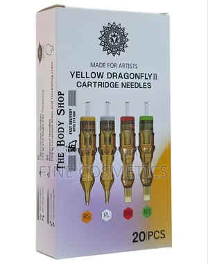 20PCS Yellow-Dragonfly Premium Cartridge Tattoo + Microblading Needles