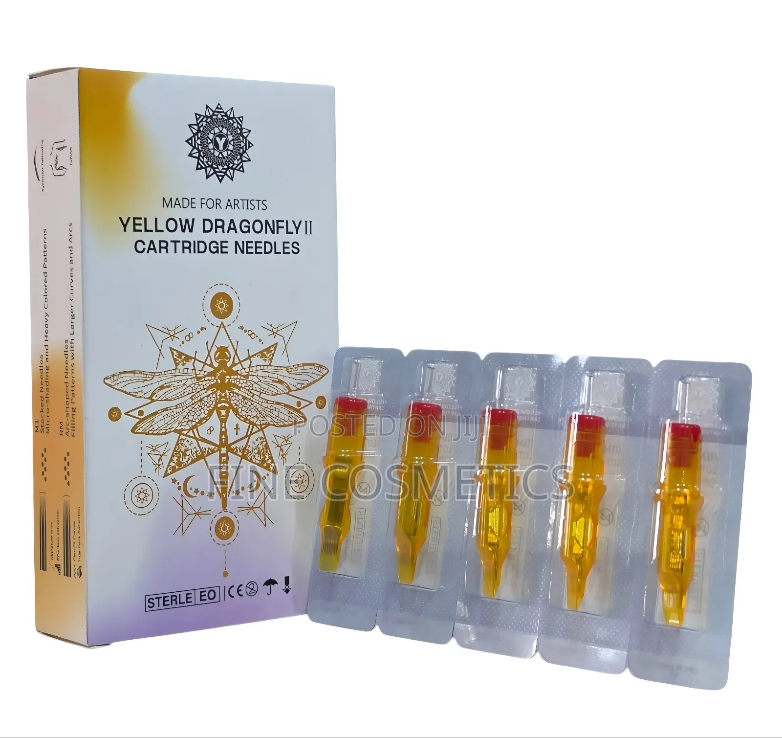 20PCS Yellow-Dragonfly Premium Cartridge Tattoo + Microblading Needles