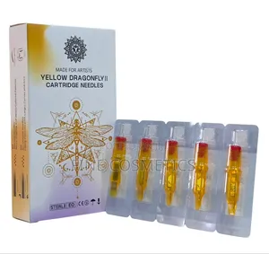 20PCS Yellow-Dragonfly Premium Cartridge Tattoo + Microblading Needles