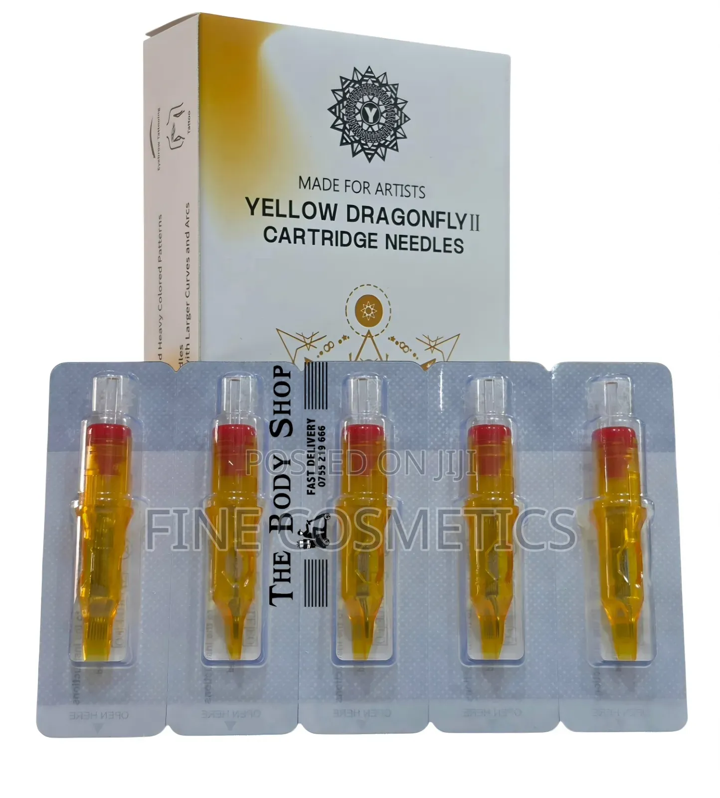 20PCS Yellow-Dragonfly Premium Cartridge Tattoo + Microblading Needles