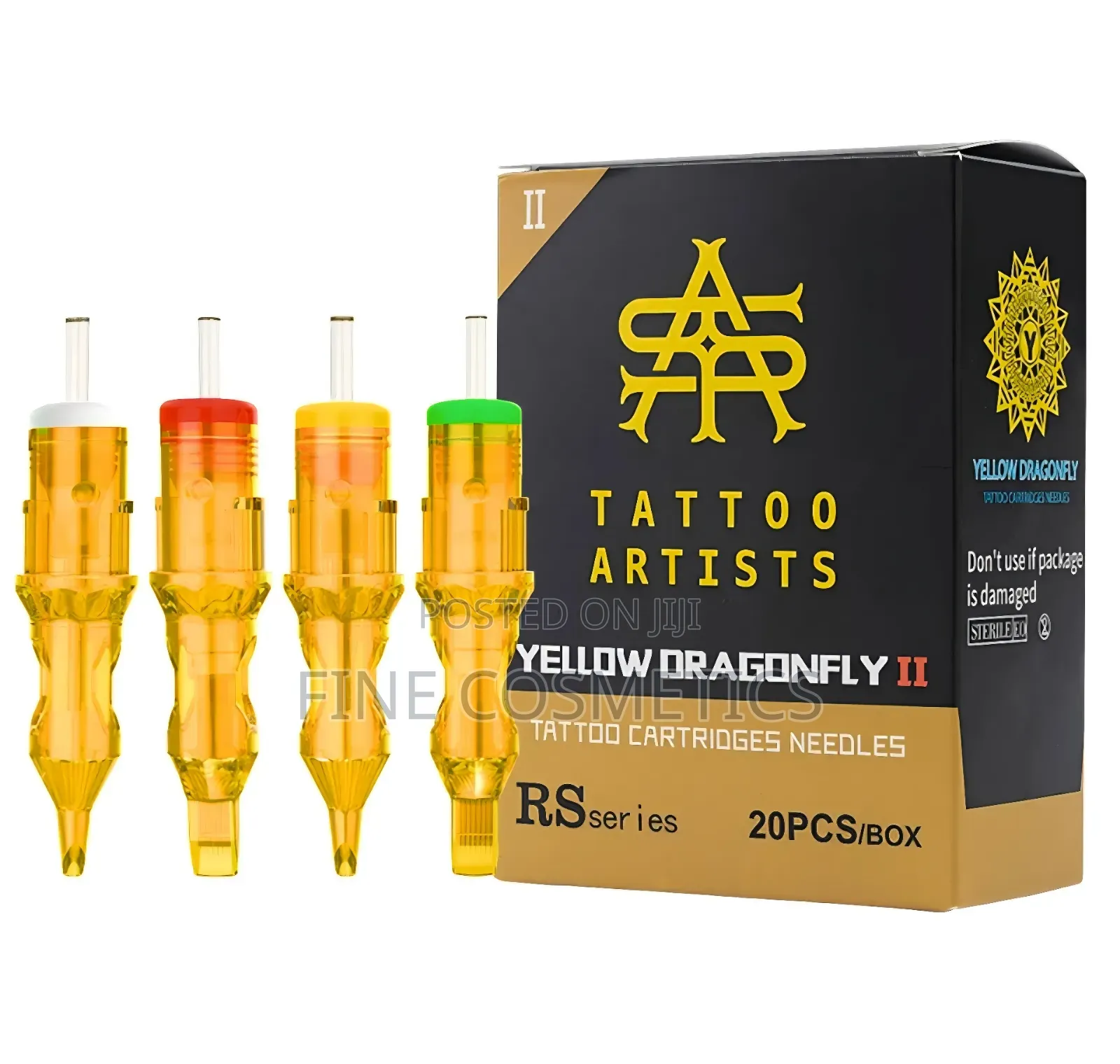 20PCS Yellow-Dragonfly Premium Cartridge Tattoo + Microblading Needles