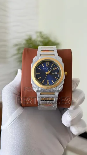 Two-Tone Blue Dial Bracelet Watch