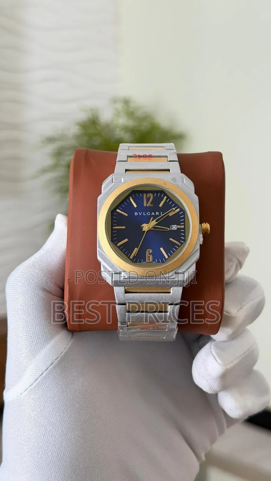 Two-Tone Blue Dial Bracelet Watch