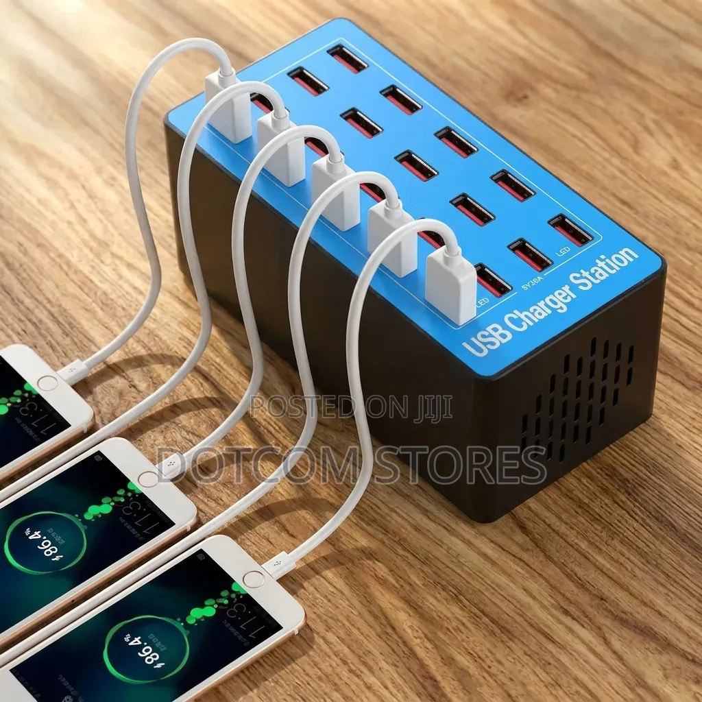 100W 20-Port USB Smart Charger Station