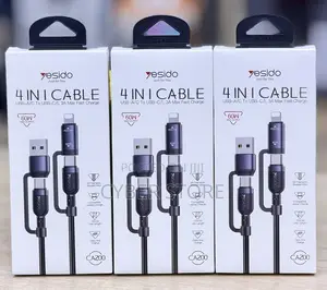 4-in-1 Fast Charging and Data Cable (1.2 Meters, Up to 60W Max Output)