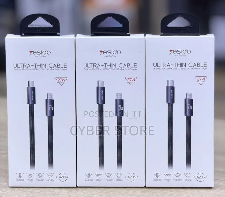 Ultra-Thin Braided Flat USB-C to Lightning Fast Charging Cable.
