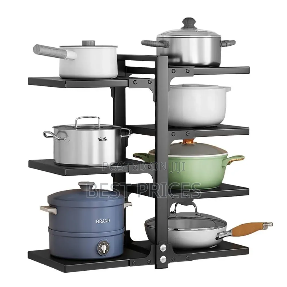 7-Shelf Double-Sided Pot and Pan Storage Rack – Black