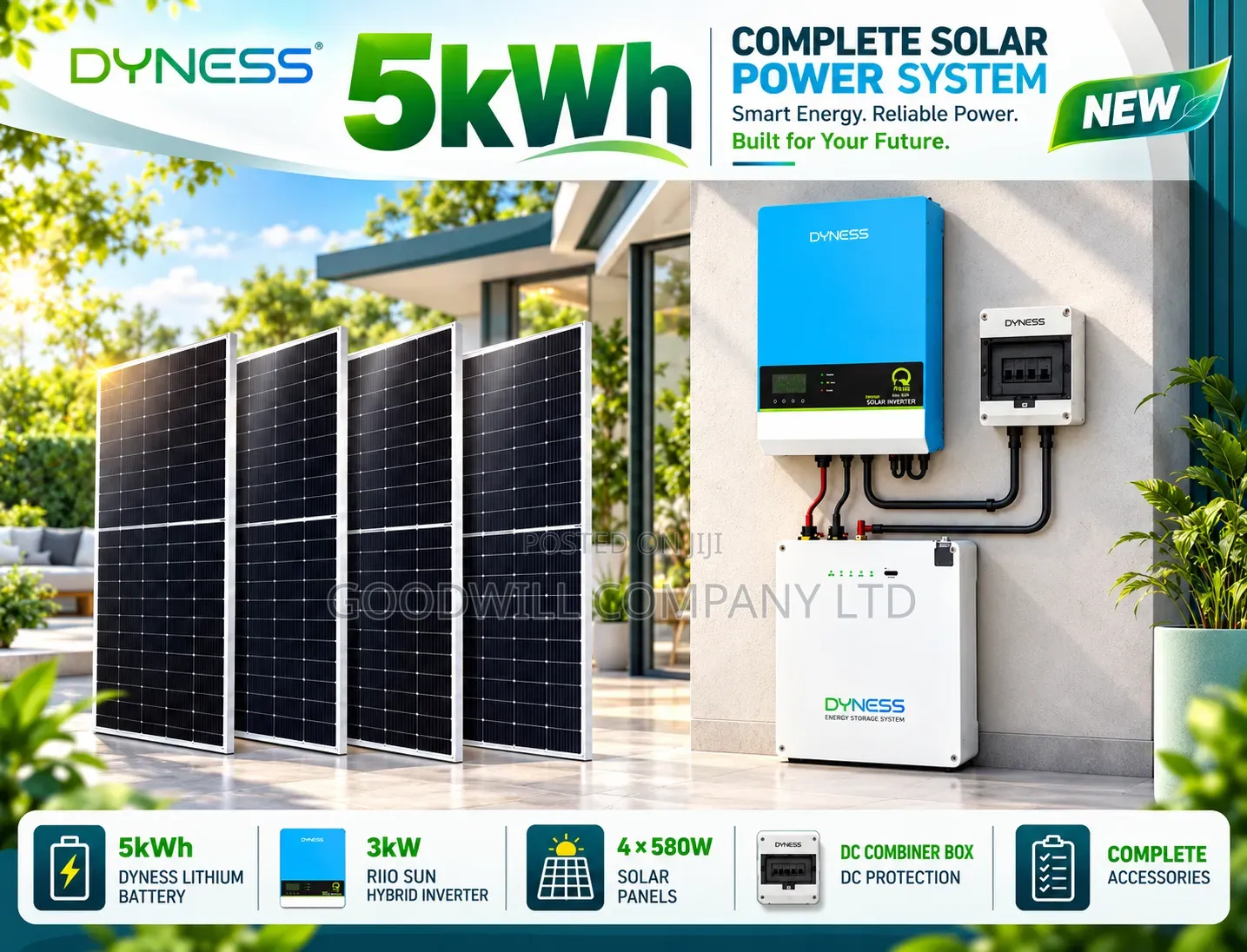 5kwh Ecosun Energy Hybrid / Lithium Solar System Full Kit