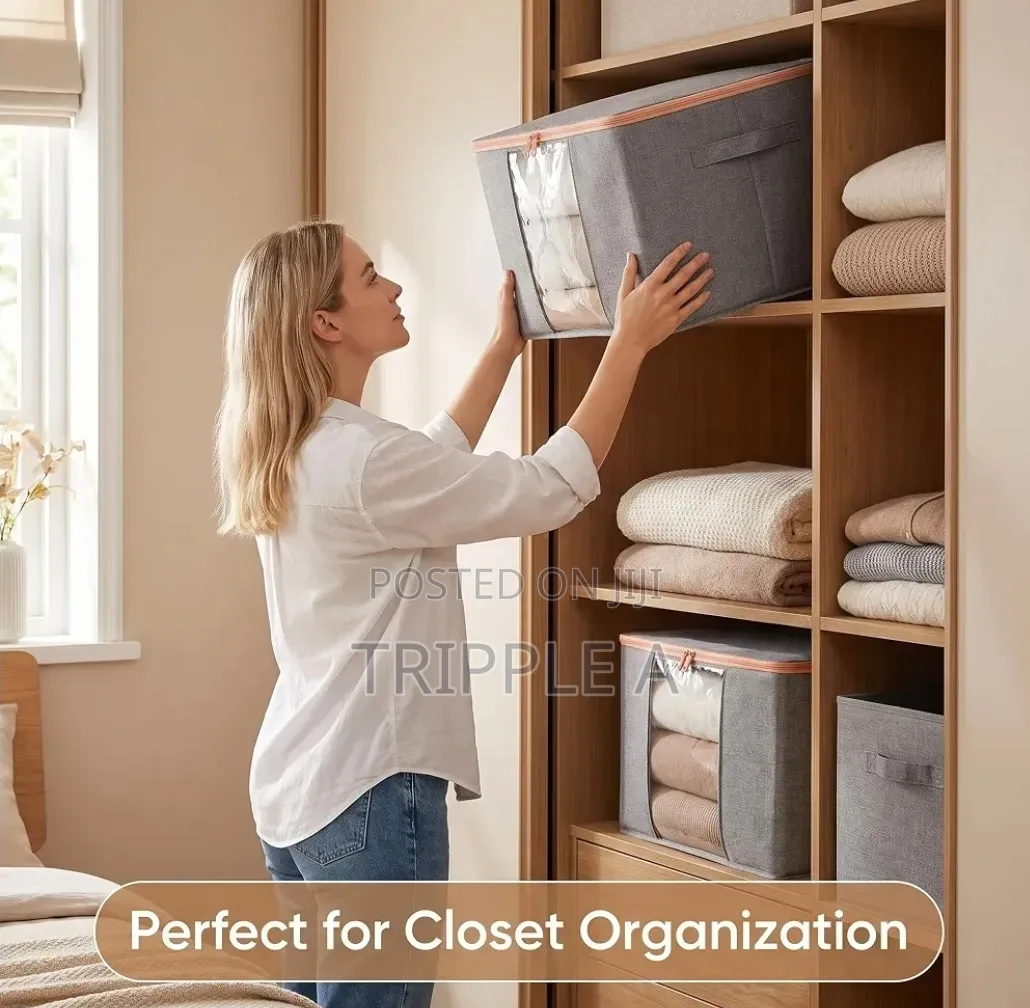 Large Capacity Foldable Fabric Storage Box ( 3 Pcs)