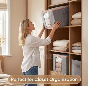 Large Capacity Foldable Fabric Storage Box ( 3 Pcs)