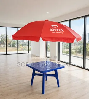 Outdoor Plastic Table and Umbrella Plastic Table and Umbrella