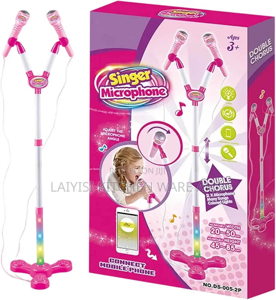 Stand Up Microphone Kids Karaoke Supplies With Colorful Light Karaoke