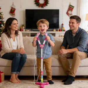 Stand Up Microphone Kids Karaoke Supplies With Colorful Light Karaoke
