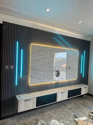Modern Fluted TV Wall Unit Installation