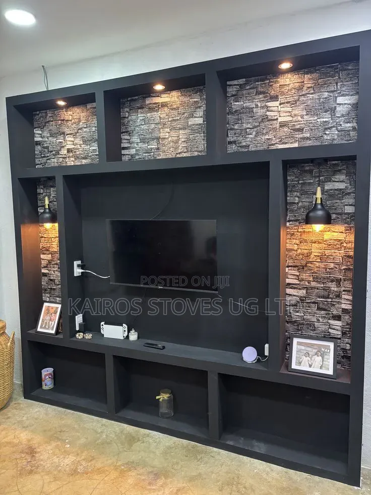 Modern Gypsum Wall Unit and Wall Shelves