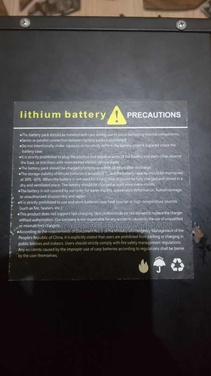 60V Electric Boda Battery 66V Full 5 Bars Healthy - Kihihi