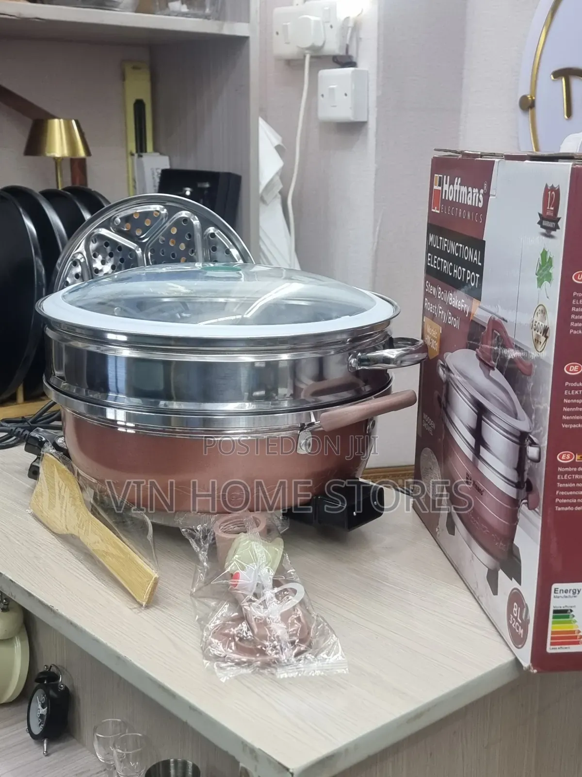 Multifunctional Electric Hot Pot With Steamer 8l