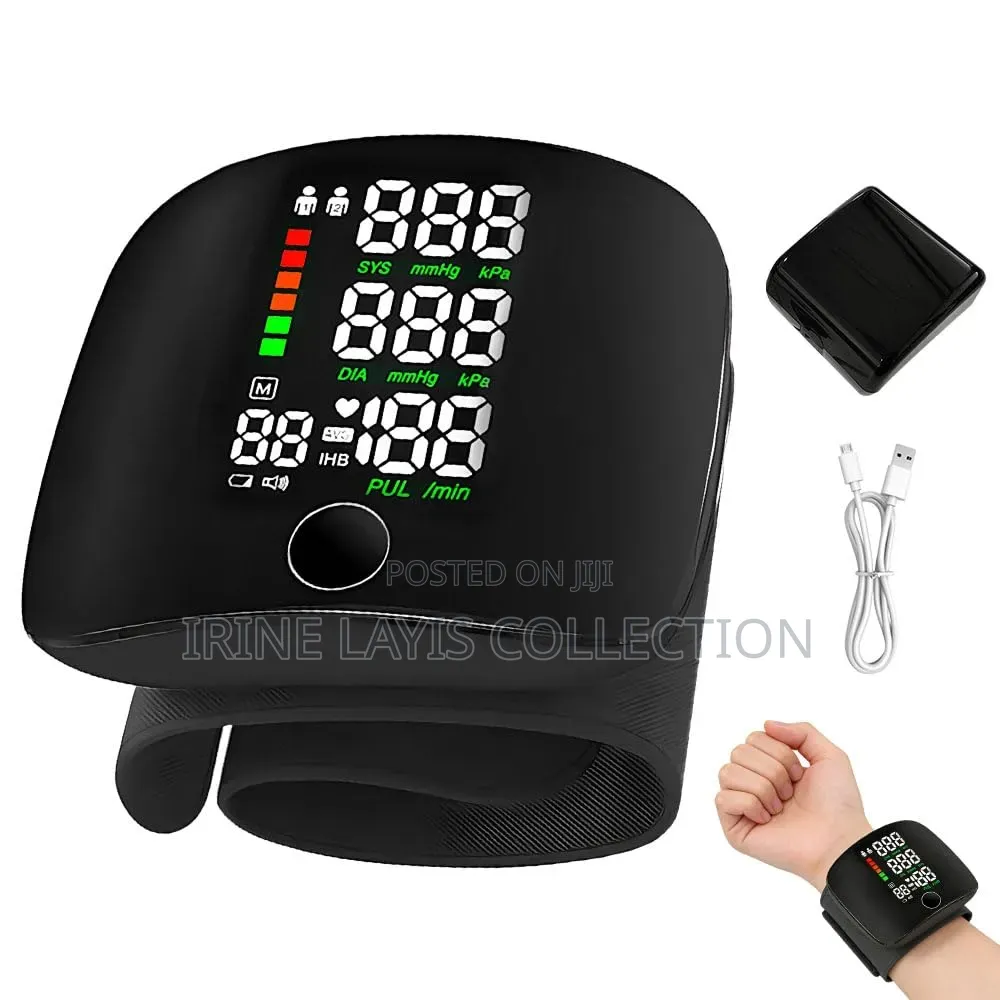 Recheargeable LED Digital Automatic Wrist Blood Pressure Monitor