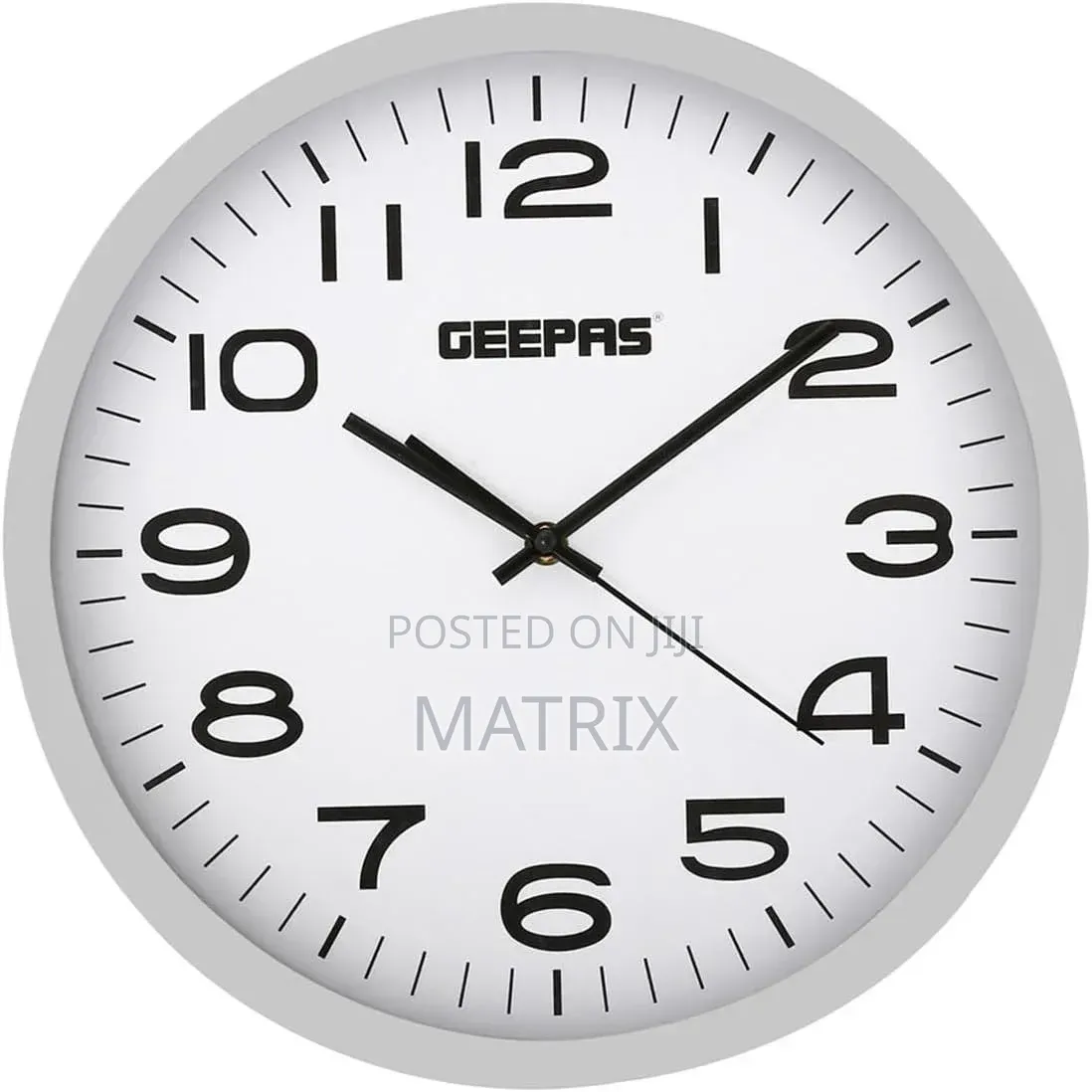 Geepas Round Wall Clock With Decorative Campagne, 36 Cm