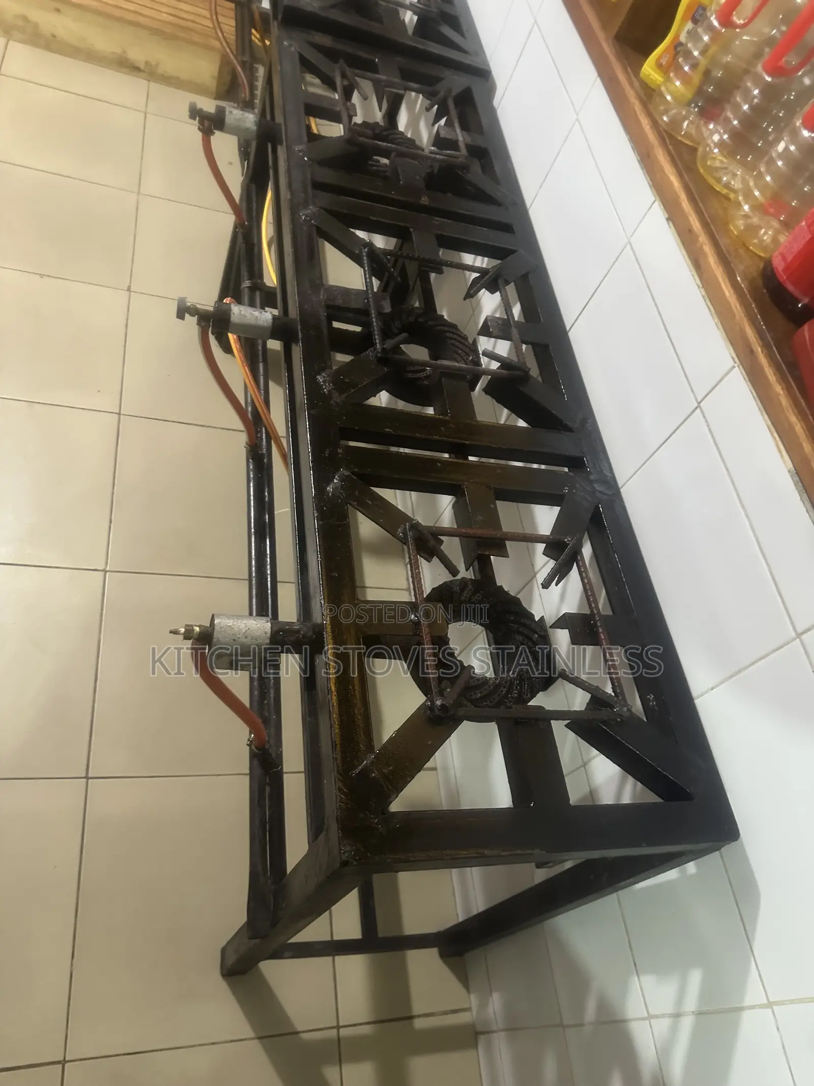 Heavy Duty 3 Burner Gas Steel Frame for Commercial Kitchen.
