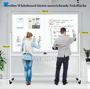 180 X 100 Cm Large Double Sided Magnetic Mobile White Board