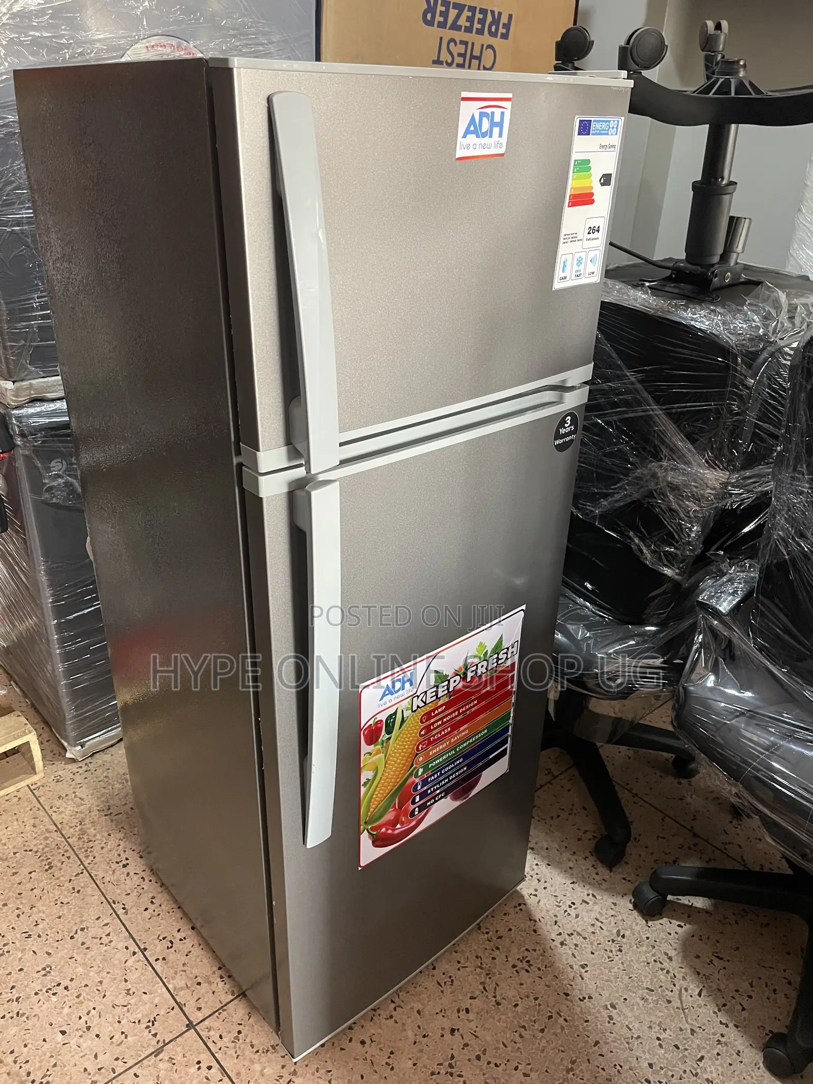 Imported Used Silver 350L Adh Double Door Refrigerator