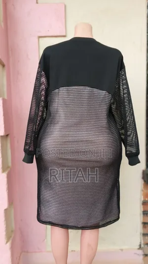 Black “Speak Noise” Mesh Dress