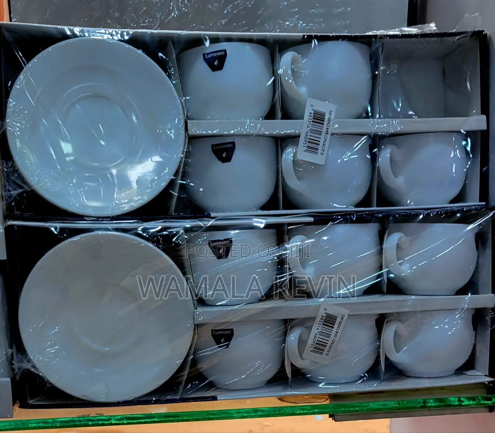 Aset of Ceramic Glasses and Matching Round Sources