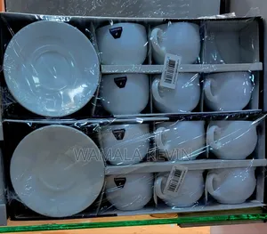 Aset of Ceramic Glasses and Matching Round Sources