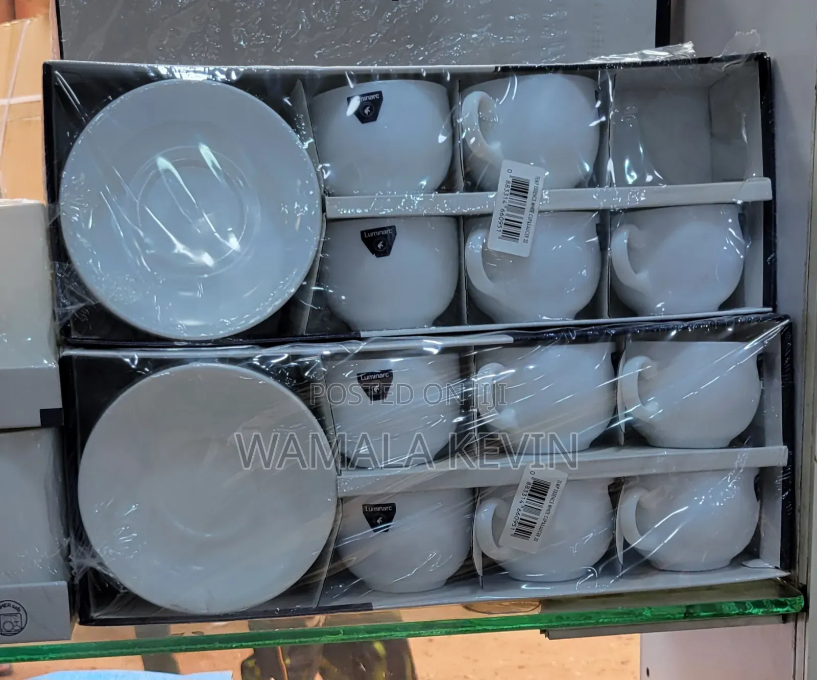 Aset of Ceramic Glasses and Matching Round Sources