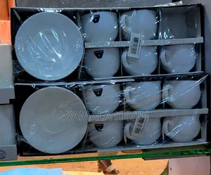 Aset of Ceramic Glasses and Matching Round Sources