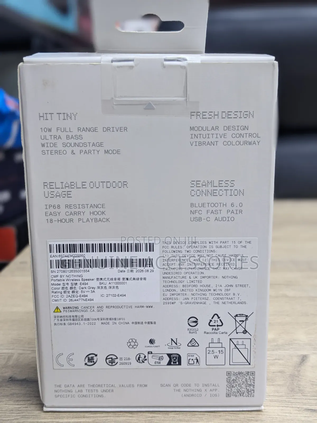 CMF Speaker S, IP68 Dust & Water Resistance, 18 Hours, CMF by Nothing