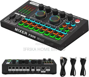 F999MAX Live Sound Card, Professional Audio Mixer & Noise Reduction,