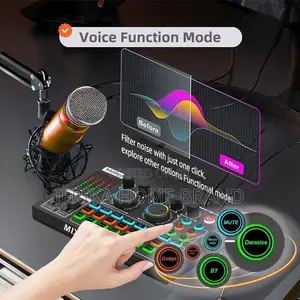 F999MAX Live Sound Card, Professional Audio Mixer & Noise Reduction,