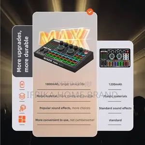 F999MAX Live Sound Card, Professional Audio Mixer & Noise Reduction,