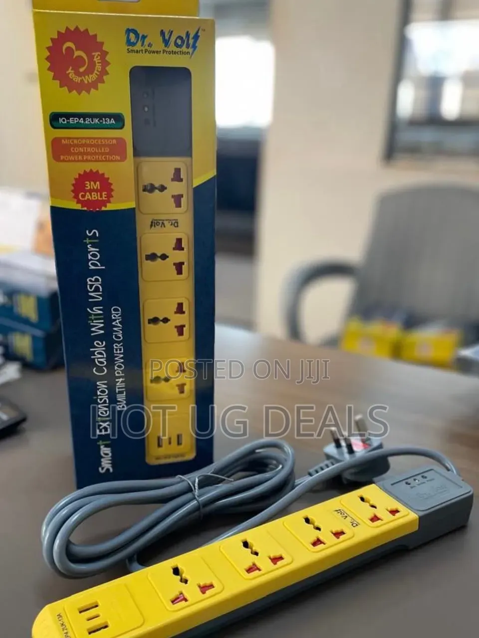 Dr. Volt 4-Way Extension Cable With USB & Built-in Power Guard | 3M