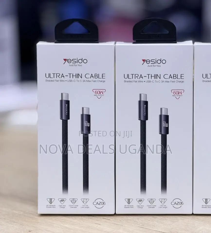 Yesido CA206 60W Type-C to Type-C Ultra Thin Braided Data Cable