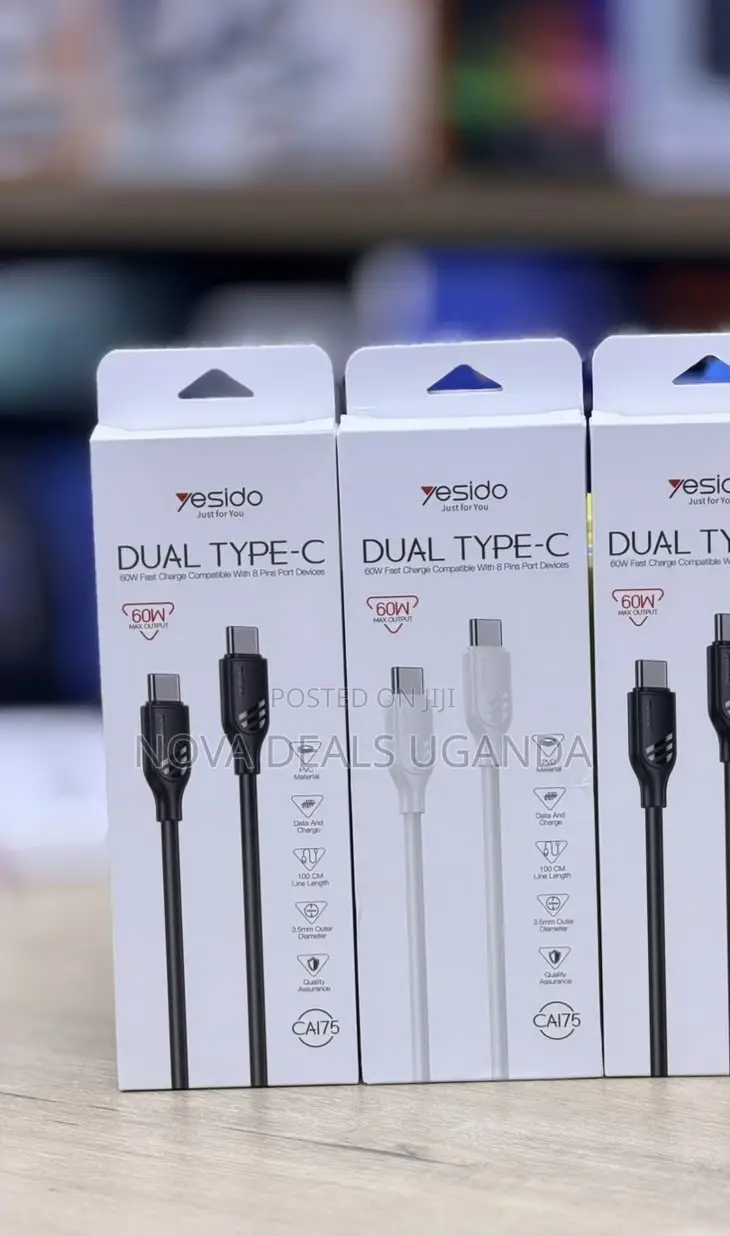 Yesido CA175 60W Fast Charging Type-C to Type-C Cable 1M