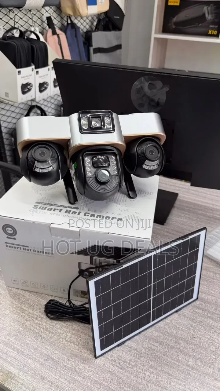 V380 Pro 3 Lens Solar Camera 360° Outdoor 4G Simcard Security Camera