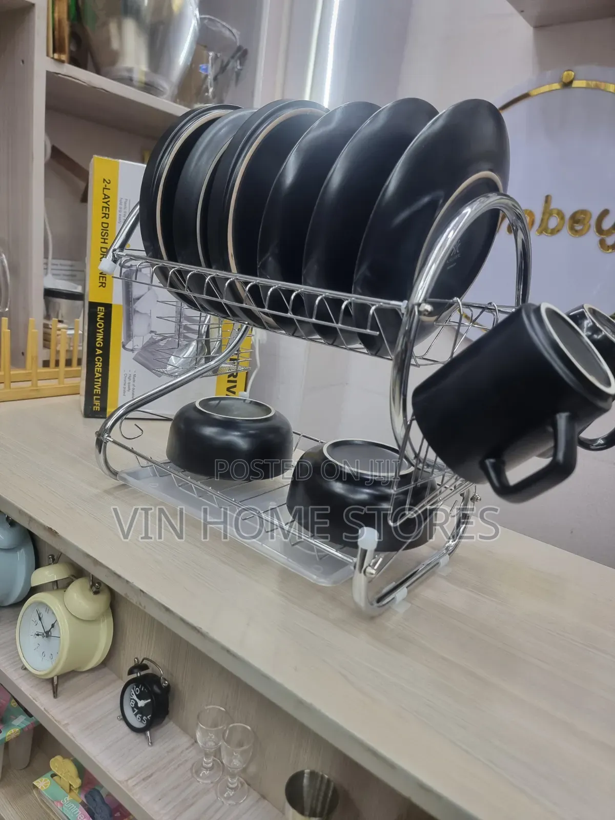 2 Layer Dish Rack Drainer Size L360x115x240mm