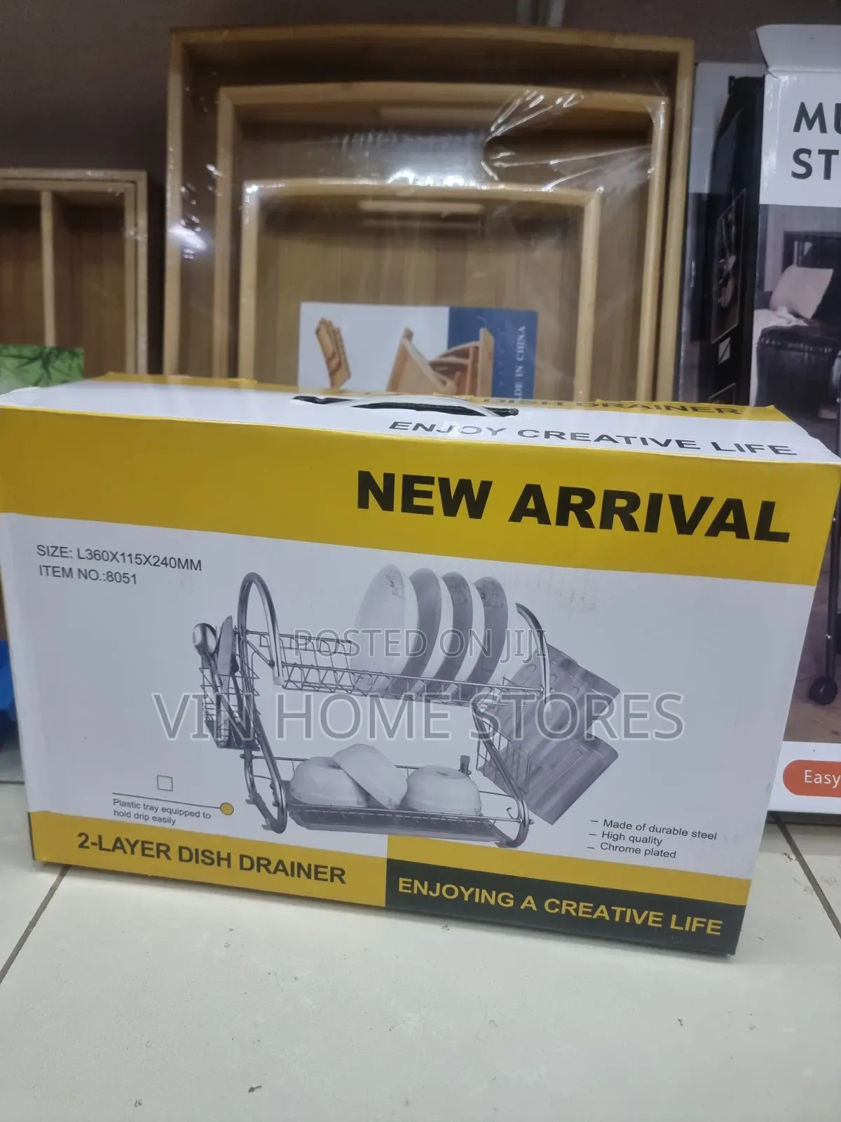 2 Layer Dish Rack Drainer Size L360x115x240mm