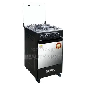 SPJ 50*50cm Full Gas Standing Cooker With Gas Oven –Black (3YRS WRNTY)