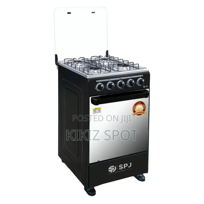 SPJ 50*50cm Full Gas Standing Cooker With Gas Oven –Black (3YRS WRNTY)