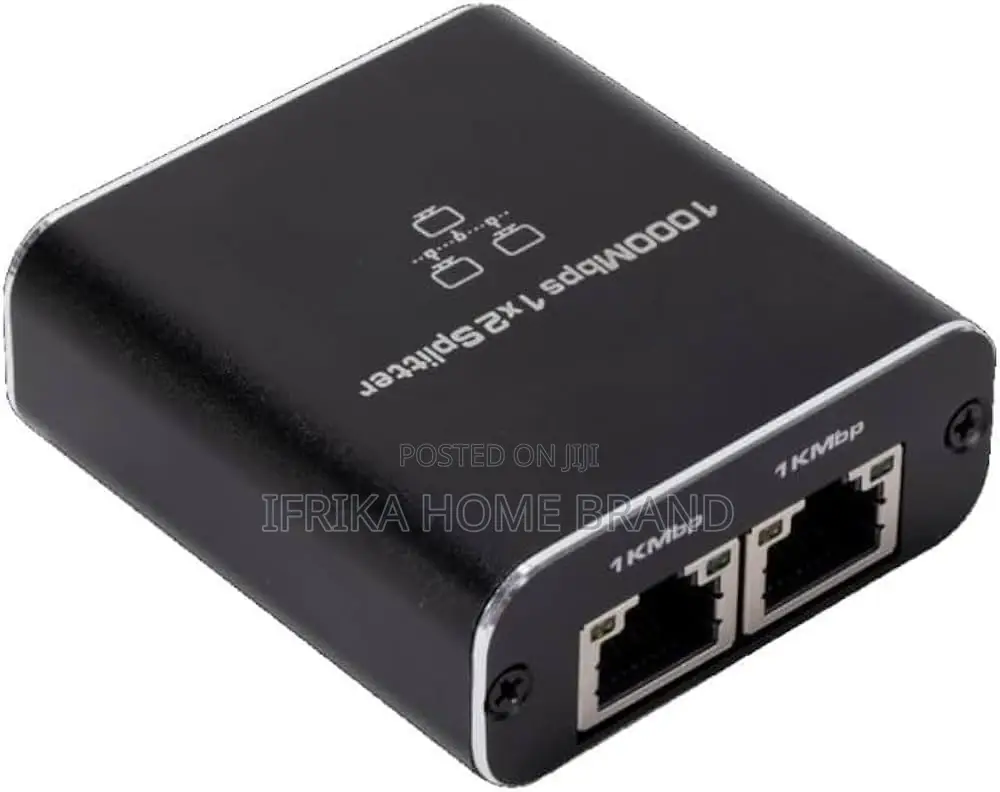1000 Mbit/S RJ45-Ethernet 1 to 2 Splitter Adapter, 2 Ports