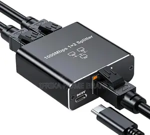 1000 Mbit/S RJ45-Ethernet 1 to 2 Splitter Adapter, 2 Ports