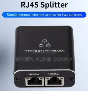 1000 Mbit/S RJ45-Ethernet 1 to 2 Splitter Adapter, 2 Ports